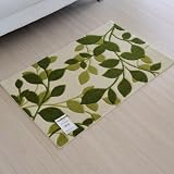 なかね家具 リーフ柄玄関マット gree031 滑り止め＆カービングデザインマット 50×80