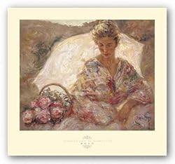 Sentada con la Sombrilla by Jose Royo 19.75"x24" Art Print Poster