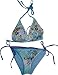 Women's Ed Hardy Swimwear Bathing Suit 2 Pc. Bikini Blue Metallic Multi Large