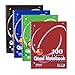 BAZIC Quad-Ruled Spiral Notebook 100 Count, Assorted colors (10 1/2 inches x 8 inches)