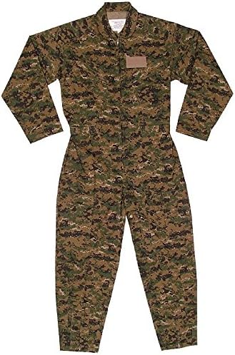 US Air Force Style Military Camouflage Flight Suit Coveralls (Digital Woodland Camouflage, X-Large)