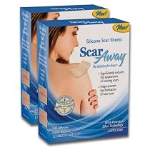 ScarAway VALUE PACK- 2 Packs of 12 Professional Silicone Scar Treatment Sheets (3" x 1.5" ea.) 24 Total Scar Patches - FREE Storage Case Included! - Works great on Raised or discolored Scars and Keloids.