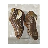 Spiegel Studded Low Wedge Gladiator Sandals