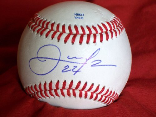 Jose Lopez Autographed ROLB Baseball, Colorado Rockies, Proof Photo of Jose Signing for Us.
