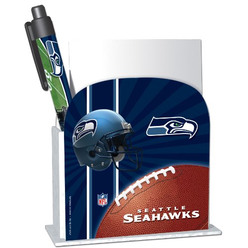 Seattle Seahawks Stationery Desk Caddy with Matching Ballpoint Grip Pen - NFL (12019-QVA)