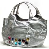 サボイ バッグ SAVOY ハンドバッグ メタリックシルバー カラフル ビジュー ショルダーバッグ SM6550201