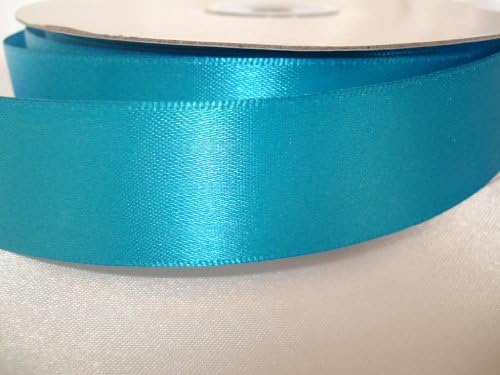 1" Malibu turquoise double face satin ribbon 50 yards