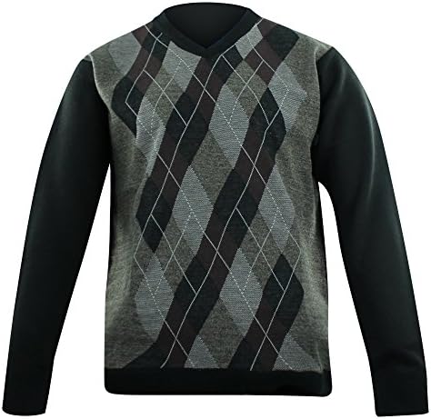 American Legend Outfitters Men's V-Neck Sweater Plaid - Light Brown, L