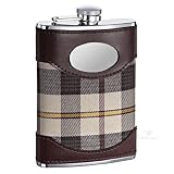 51iCkbb8DCL. SL160  Brown Leather Plaid Hip Flask