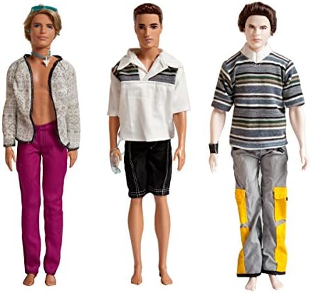 3 Set Ken Fashion Clothers - Handmade Summer Casual Clothes Set for Barbie Boyfriend Ken Dolls Set B