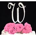 Letter W - Swarovski Crystal Monogram Wedding Cake Topper Letter