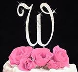 Letter W - Swarovski Crystal Monogram Wedding Cake Topper Letter