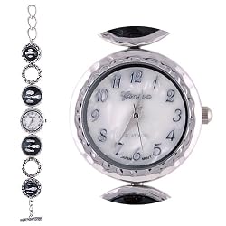 Ladies Zebra Bracelet Animal Print Stone Watch