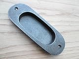 IRONMONGERY WORLDﾂｮ SOLID BRASS FLUSH RECESSED SLIDING DOOR INSET PULL HANDLE IN TWO FINISHES (ANTIQ
