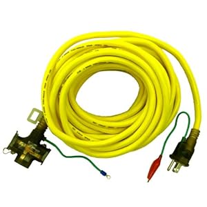 【クリックで詳細表示】キャプテンツール パイロットランプ付プロ用延長コードアース付 2.0×3芯×20m イエロー： 産業・研究開発用品