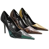 Michael Antonio Python Print Pointed Toe Stiletto