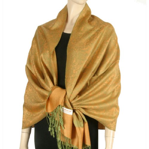 Whole Paisley Jacquard Pashmina (Marigold)