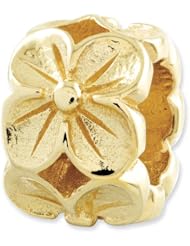14k Floral Charm Bead Fits Pandora Chamilia Biagi Bracelet