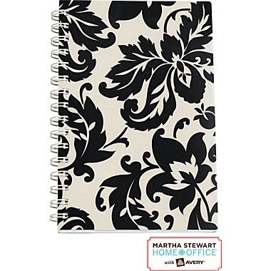 Martha Stewart Home OfficeTM with AveryTM Damask Notebook, Black, 5-1/2