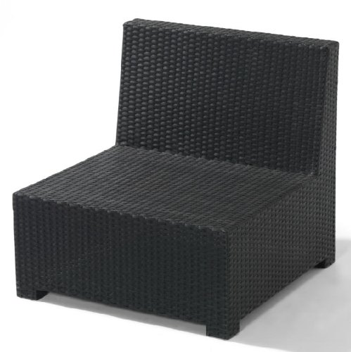 Rattan Möbel Gartenmöbel Lounge SALOON MITTE schwarz
