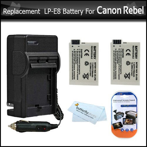 2 Pack Of Replacement Batteries For Canon Lpe8 Lpe8 1700mah Each For The Canon Rebel T4i Eos