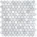 CARRARA HEXAGON HONED MARBLE MOSAIC 1"