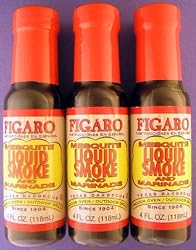 Figaro Mesquite Liquid Smoke and Barbecue Marinade THREE BOTTLES (4 oz each)