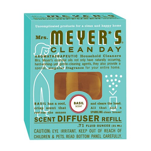 Mrs. Meyer's  Scent Diffuser Refills, Basil, .71-Ounce Bottles (Pack of 3)