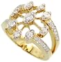 14k Gold Snowflake Ring, w/ 0.58 Carat Brilliant Cut Diamonds, 3/4 in. (19mm) wide