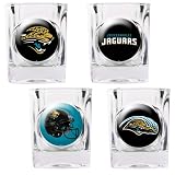NFL Jacksonville Jaguars Four Piece Square Shot Glass Set (Individual Logos)