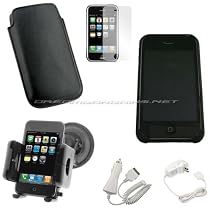 DreamBargains Premium iPhone 3G Accessory Bundle Kit - Low-profile Rubberized Polycarbonate Borderless Crystal Case - Black + Protective Leather Pocket Pouch - Black + Multi-Adjustable Windshield Mount - Black + Protective Screen Film + Car Charger - White + Travel Charger - White - Harry Potter 6 Books