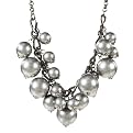 Short Beaded Necklace - Silvertone