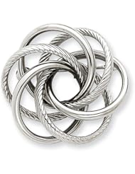 14K White Gold Swirl Pin