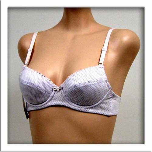 Art-Beau 2 pack PINK BLUE DOT COTTON BRA #0545 sz 34AA 36AA
