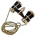 HQRP Theater Glasses Binoculars with Red Reading Light/Black with Gold Trim w/Necklace Chain
