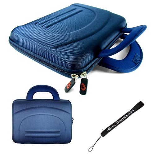 Blue Protective Durable Hard Nylon Cube Carrying Smart Case with Handles // Airport Check-Point-Friendly // For HP Touchpad Wi-Fi 32 16 GB 9.7-Inch Tablet Computer and Touchpad 4G