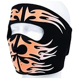Cagoule Warmer Face Flame Neoprene flocon masque Motard / Biker / Snowboard - Noir - GFFCWRMF