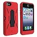 Aimo Wireless IPH5PCMX012S Guerilla Armor Hybrid Case with Kickstand for iPhone 5 - Retail Packaging - Red/Black
