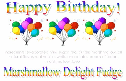Birthday Balloons Marshmallow Delight Fudge Box by Exquisite Fine Candy & Gifts