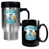 NBA New Orleans Hornets Stainless Steel Travel Mug & Black Ceramic Mug Set - Primary Logo