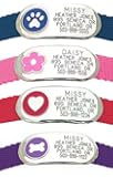 Jewelry Collar Tag - Custom engraved pet ID tag - Perfect for Dogs or Cats - Durable and Silent - Attaches flat to any collar!