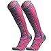 WEIERYA Ski Socks 2 Pairs Pack for Skiing, Snowboarding, Cold Weather, Winter Performance Socks Pink Medium