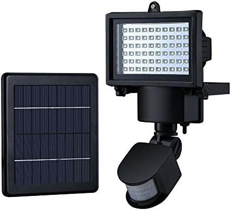 ZINGSUN Super Bright 60 LED Waterproof Solar Powered Vertically and Horizontally Adjustable Fixture Security Lights - Solar Motion Sensor Light