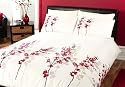Dreams 'n' Drapes, Oriental Flower Quilt Set Red, Double
