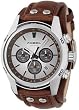 Fossil Men's Cuff CH2565 Brown Leather Quartz Watch with Silver Dial