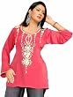 Pink long sleeves Kurti/Tunic with designer bead work