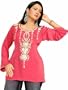 Pink long sleeves Kurti/Tunic with designer bead work