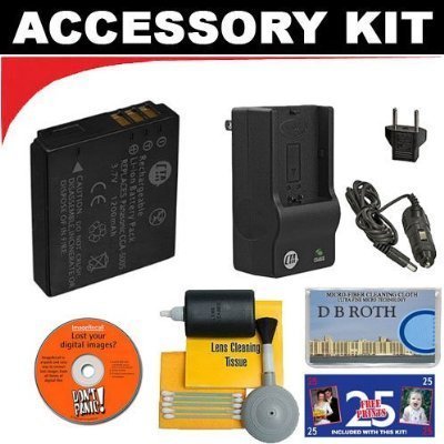 Deluxe DB ROTH Accessory Kit With Spare NP-40 Battery + Charger For The Fujifilm FinePix J50 F480 Digital Cameras
