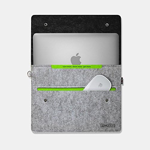 Mudon 13-inch Wool Felt Sleeve Case for MacBook (Air) & UltraBook laptop - Environmentally Friendly, Recyclable