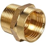 Anderson Metals Brass Garden Hose Fitting, Connector, 3/4" Female Hose ID x 3/4" Male Pipe x 1/2" Tapped Female Pipe